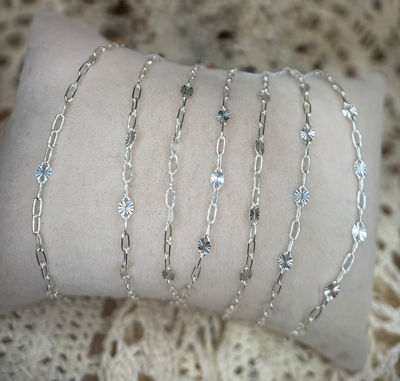 925 Sterling Silver Sunburst Paper Clip Chain 1:3