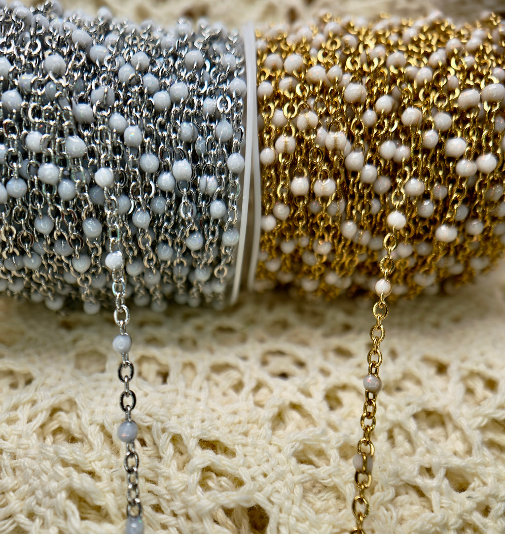 Snowflake Stardust™ Sparkly White Enamel Sat