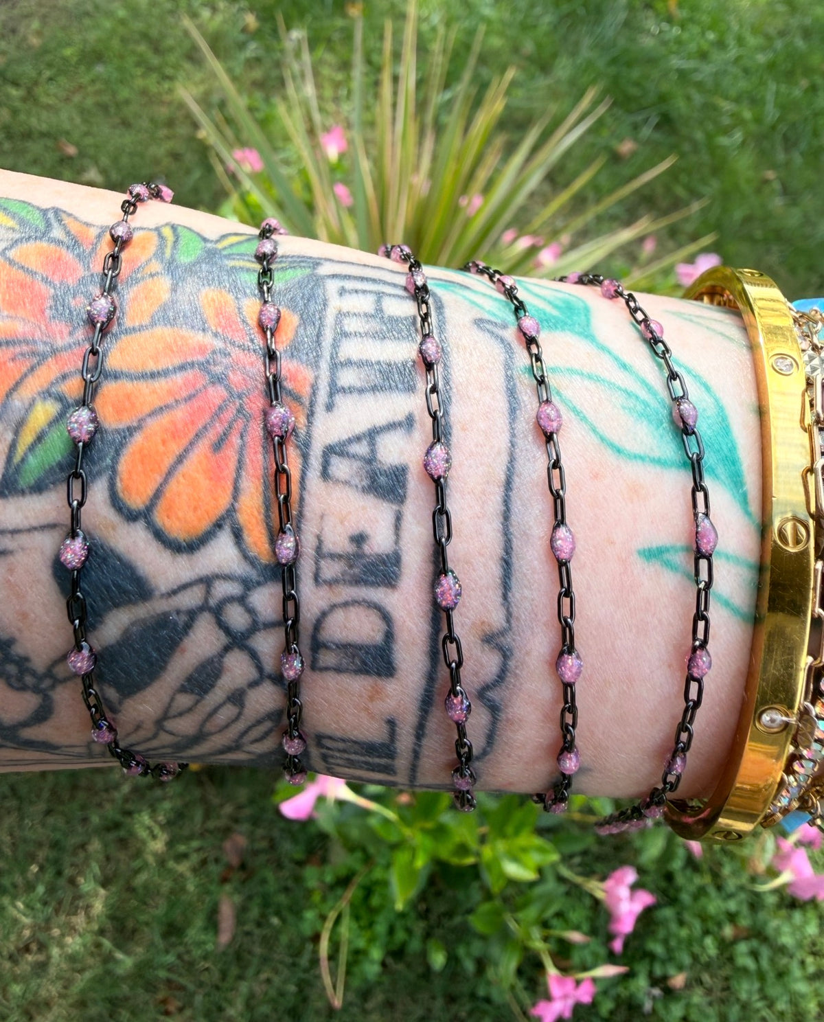 Pink After Dark Iridescent Sunburst Chain