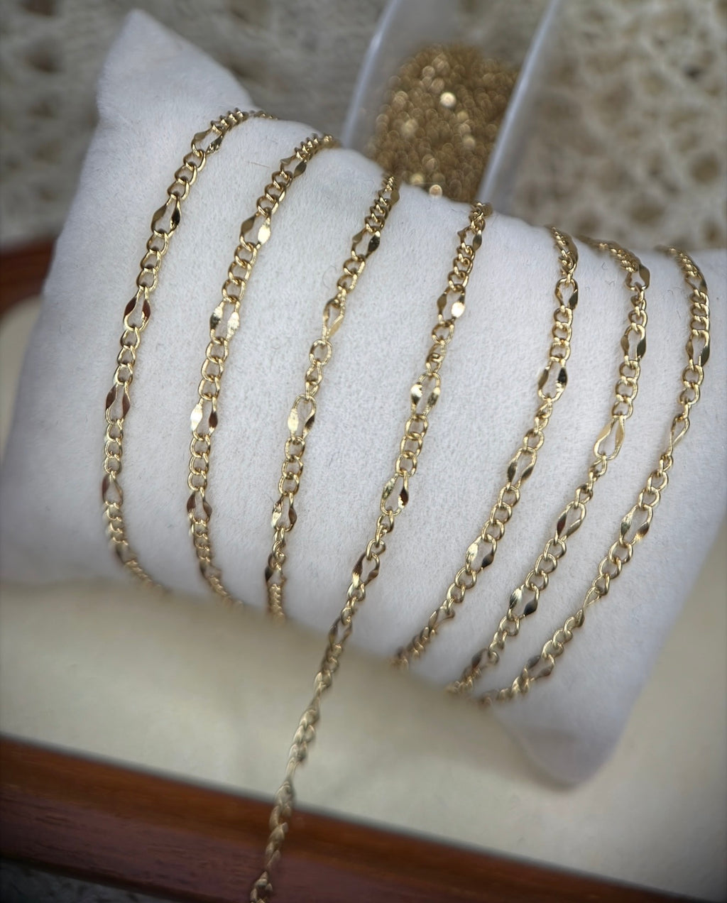 The Sedona | Dainty 14K PVD Gold Figaro Chain