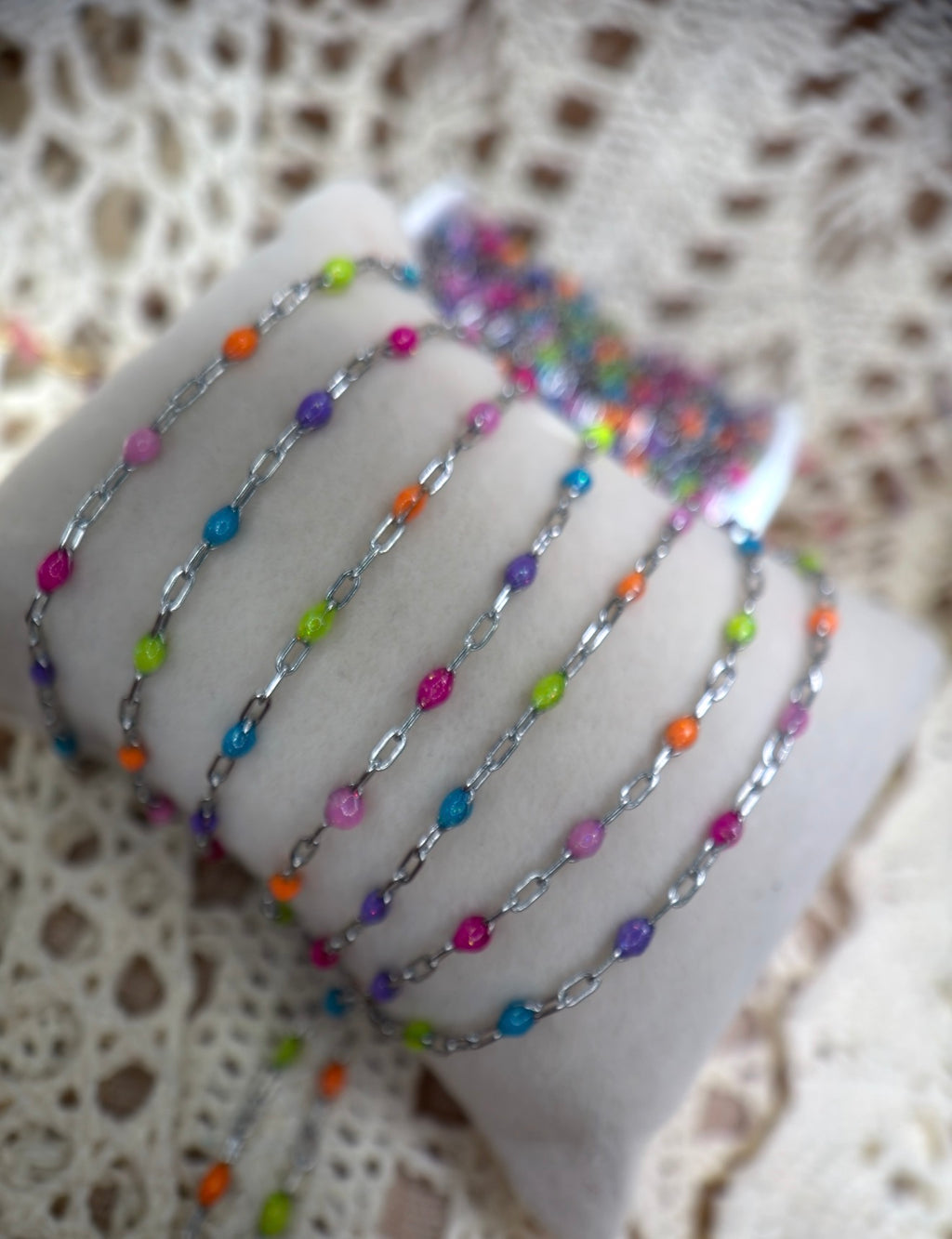 Electric Cowgirl Neon Sunburst Paper Clip Chain