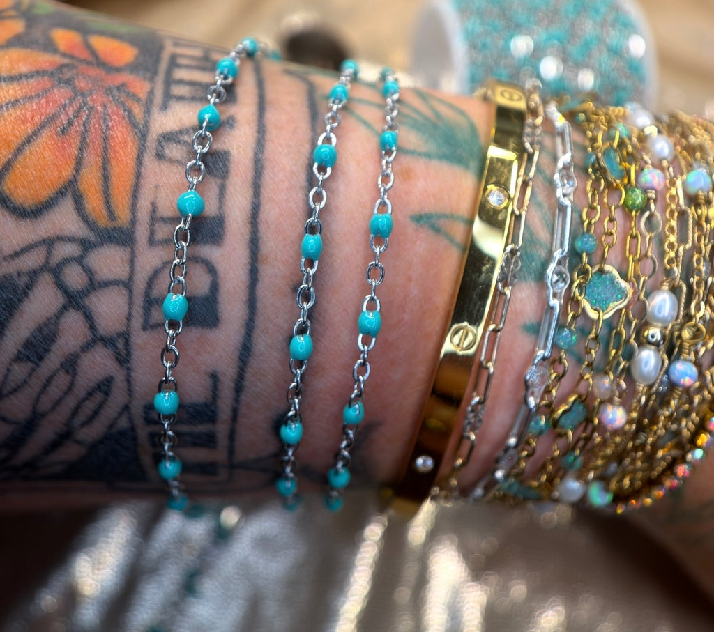 Teal Me More // Enamel Chain