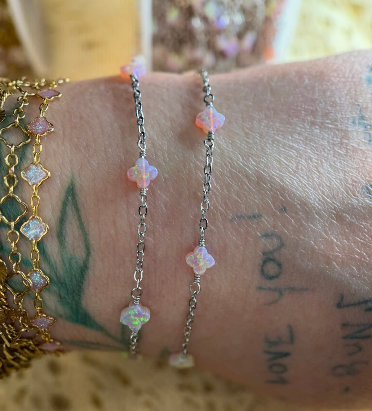 Pink multicolor | fire opal clover