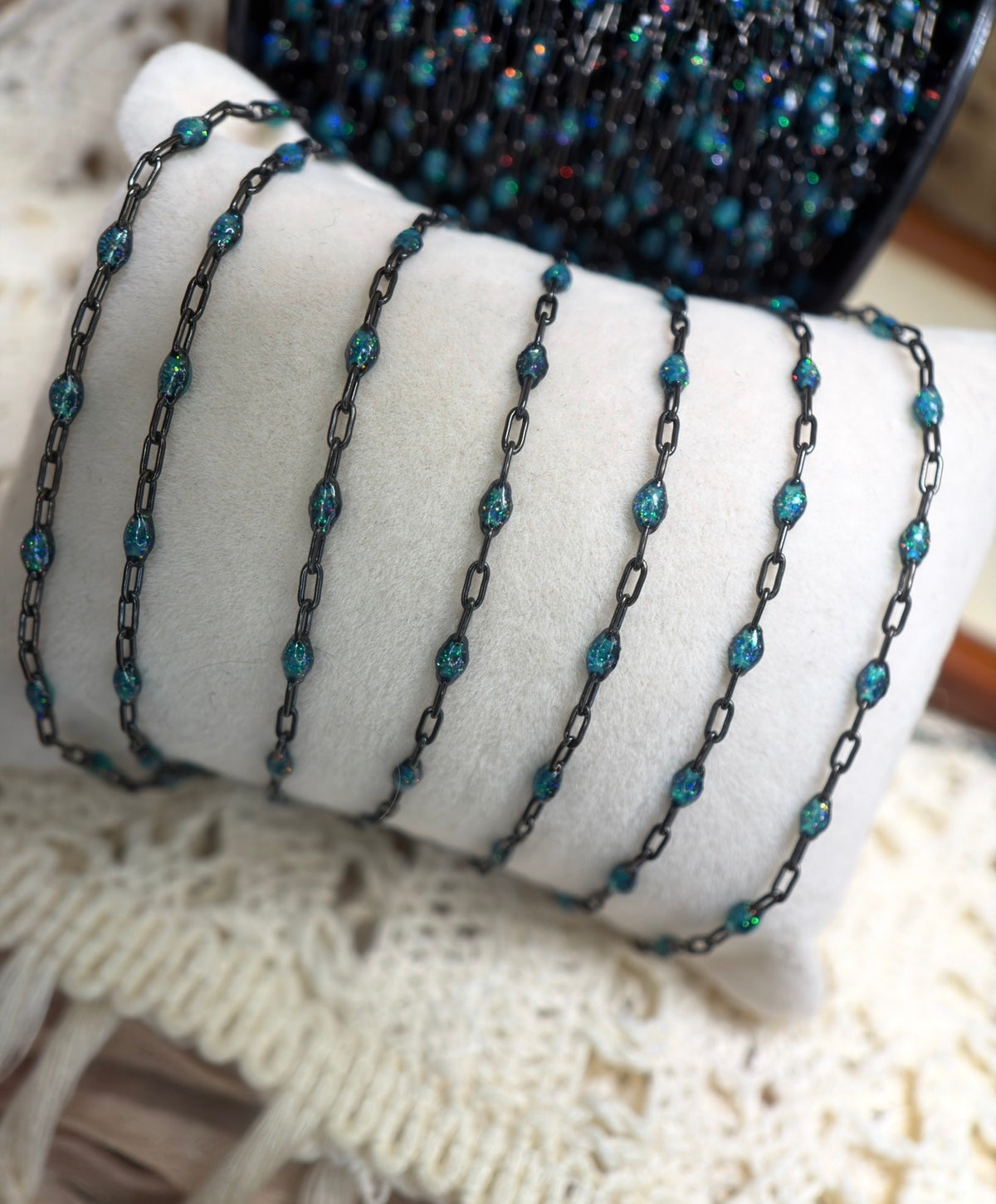 Beyond the Stars: Black Sunburst Galaxy Chain