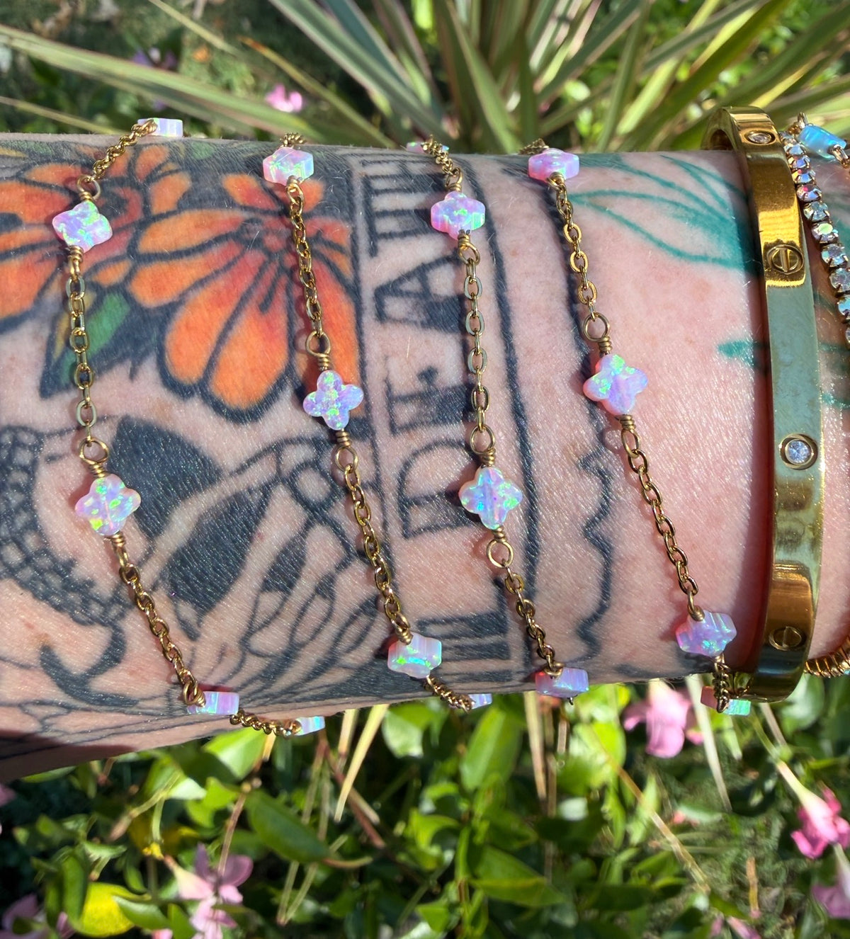 Pink multicolor | fire opal clover