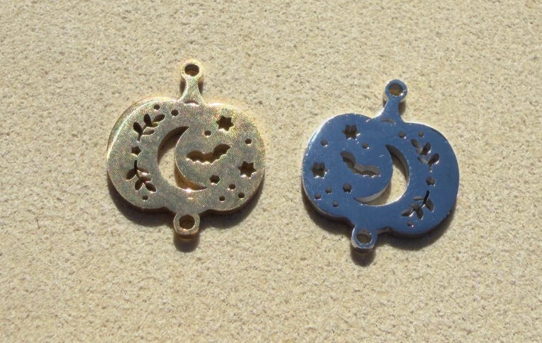 Midnight Moon Pumpkin Connector Charm