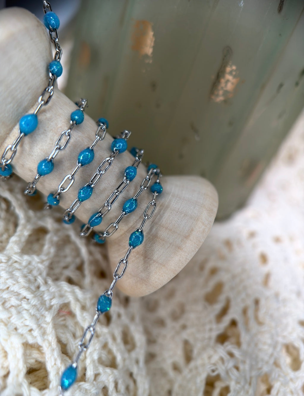 14K PVD/316 Stainless Steel Birthstone - December Blue Topaz