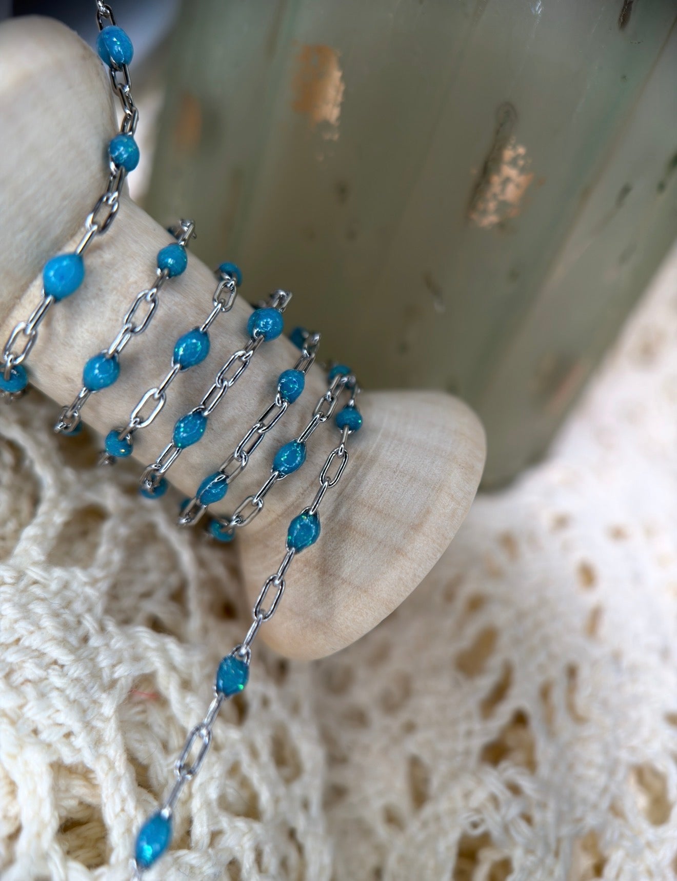14K PVD/316 Stainless Steel Birthstone - December Blue Topaz