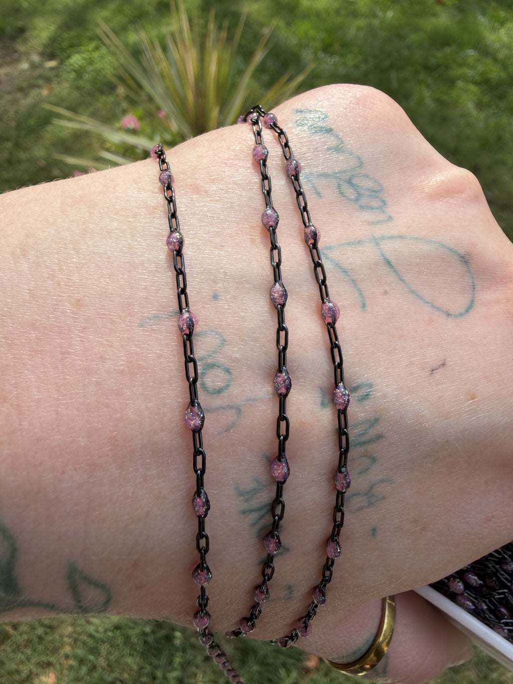 Pink After Dark Iridescent Sunburst Chain