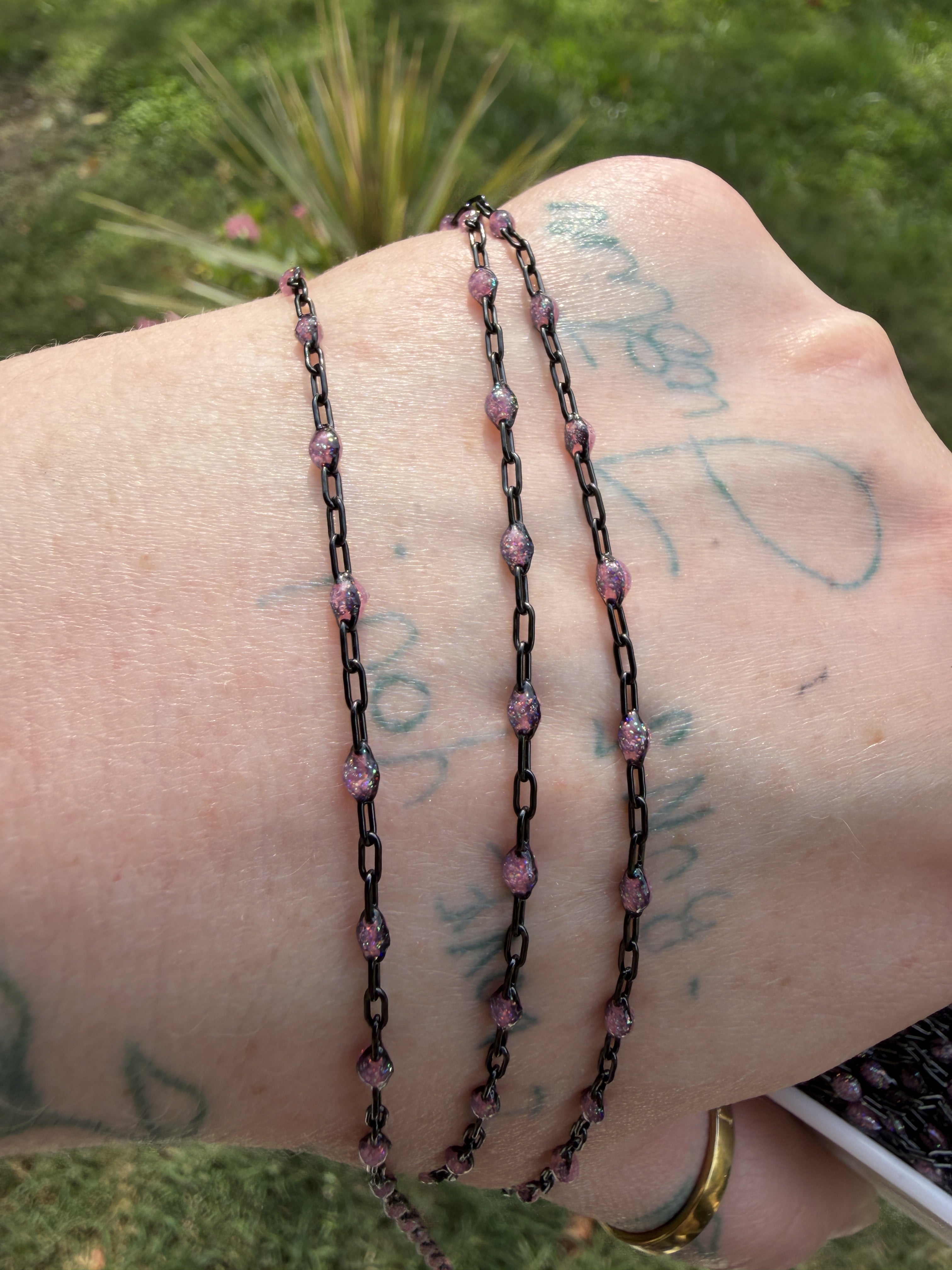 Pink After Dark Iridescent Sunburst Chain