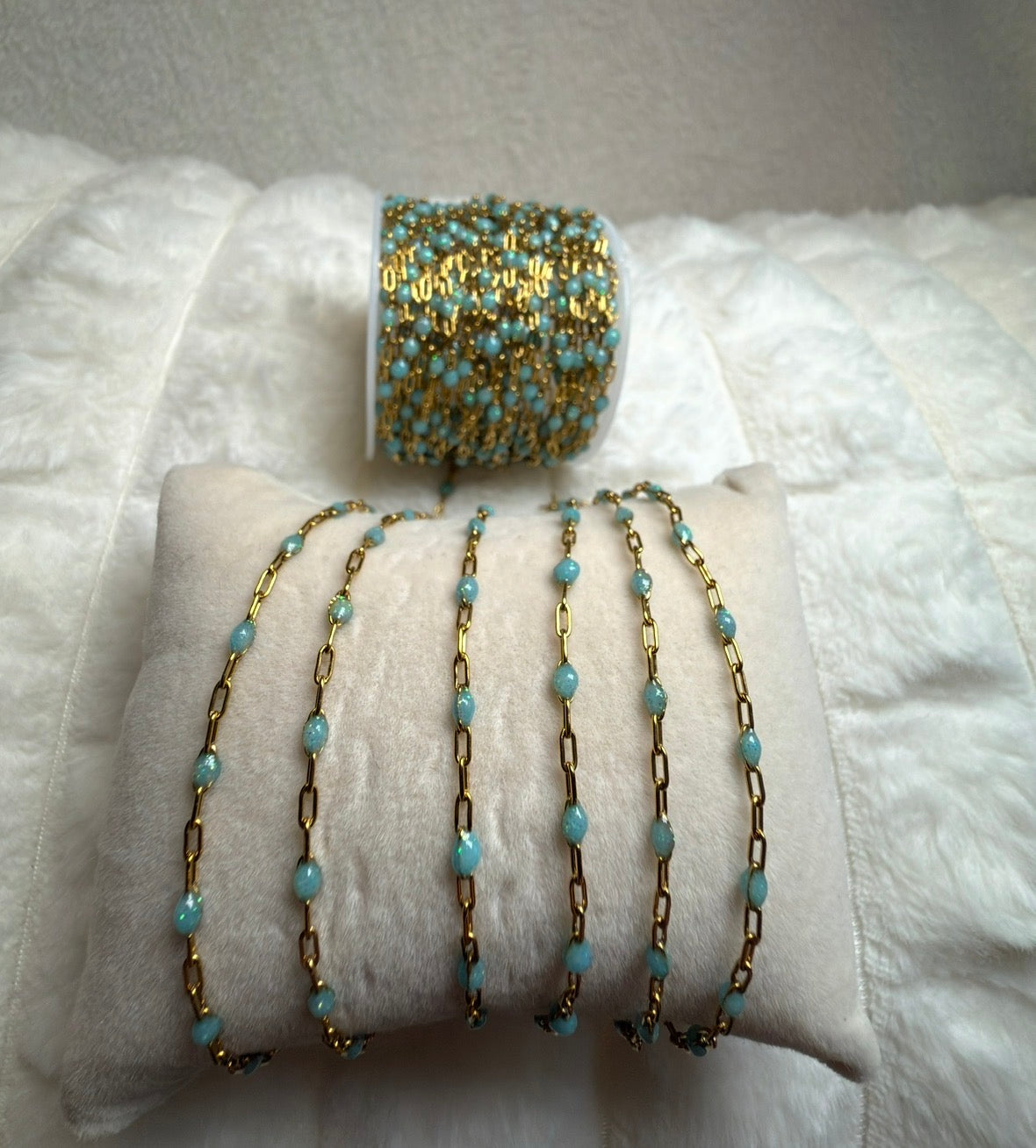 14K PVD/316 Stainless Steel Birthstone - March