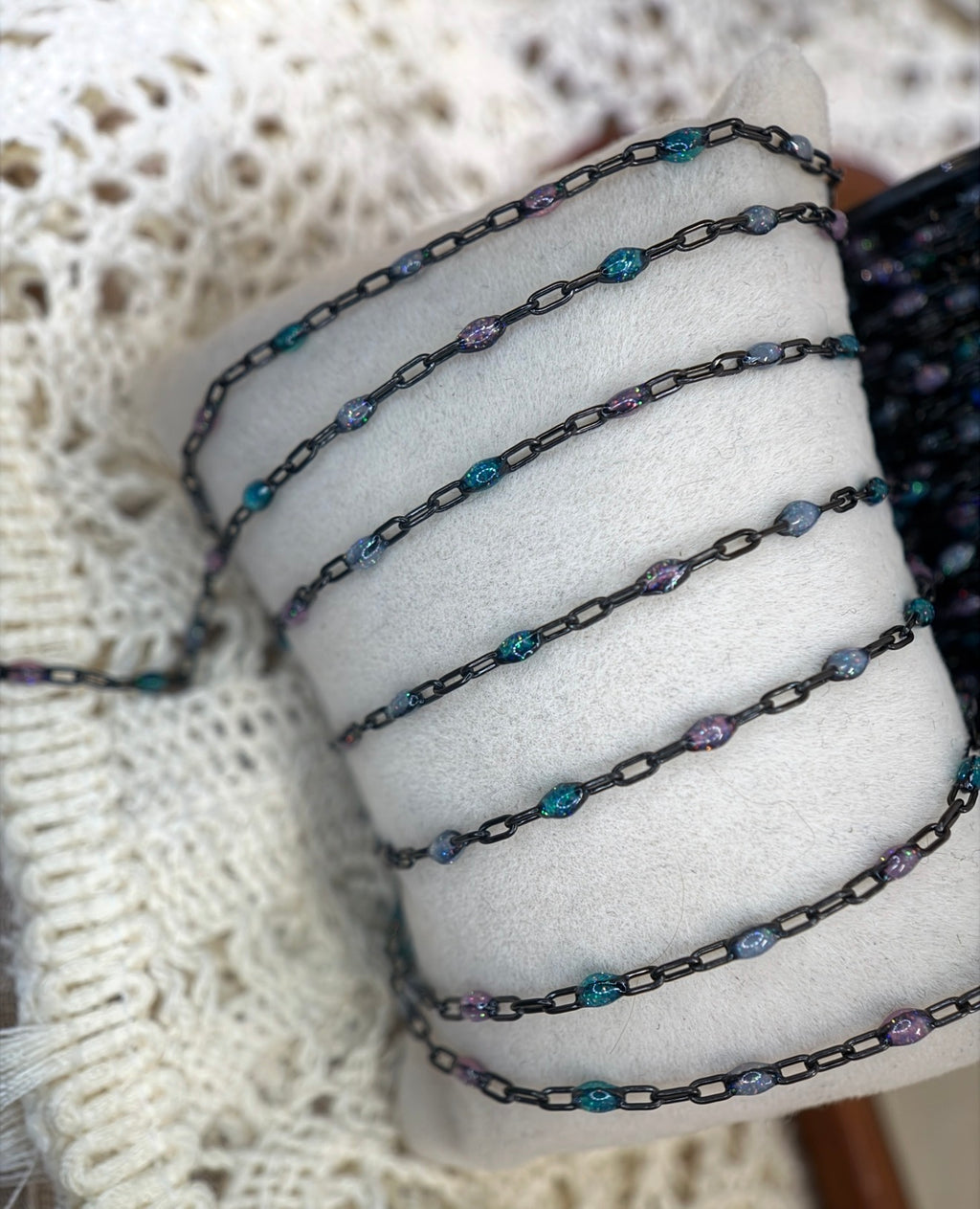 Beyond the Stars: Black Sunburst Galaxy Chain
