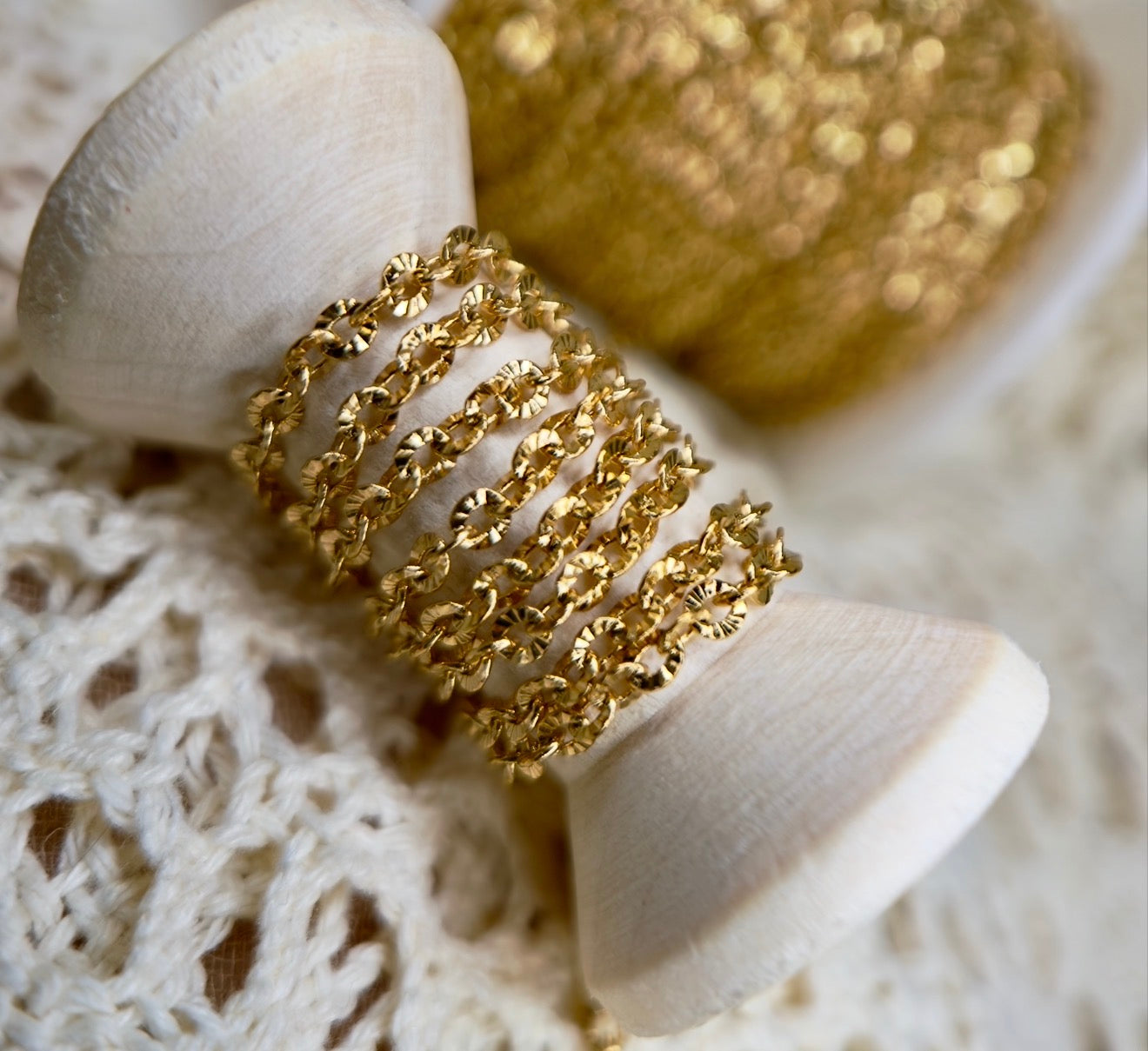 Diamond Dust Cable Chain – 14K PVD Gold