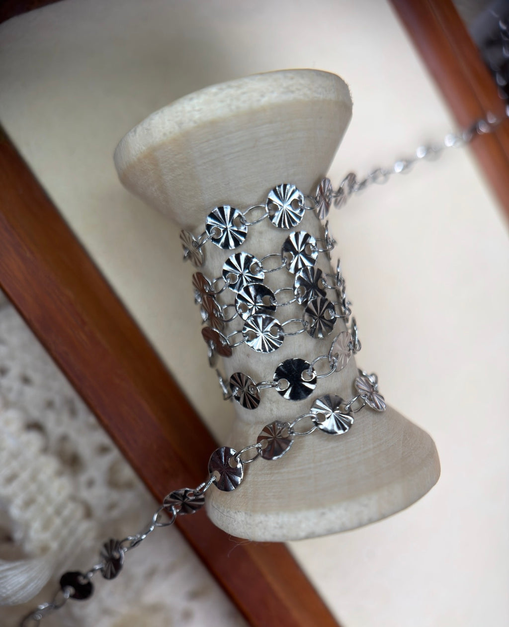 🤠 Cowgirl Confetti | Textured Sequin Disc Chain | 14K PVD Gold & 304 Stainless Steel