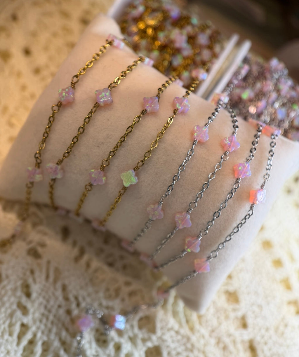 Pink multicolor | fire opal clover