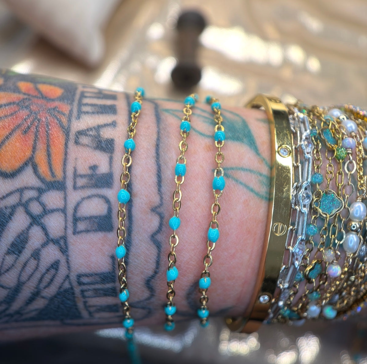 Teal Me More // Enamel Chain