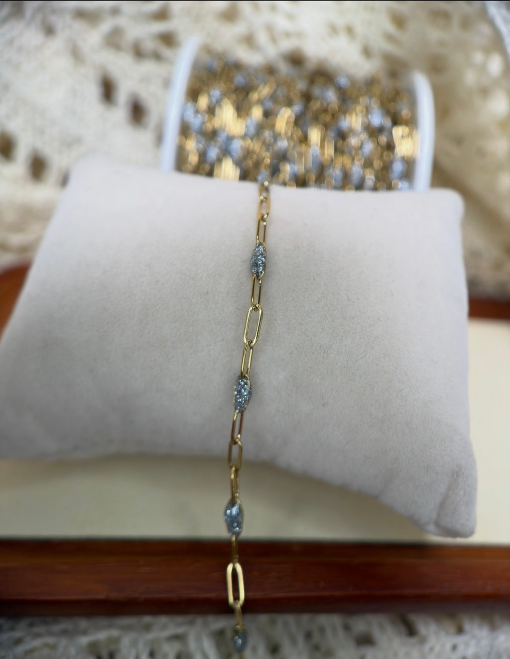 ✨ Big Daddy Disco Paper Clip | 14K PVD Gold Sparkly Paper Clip Chain