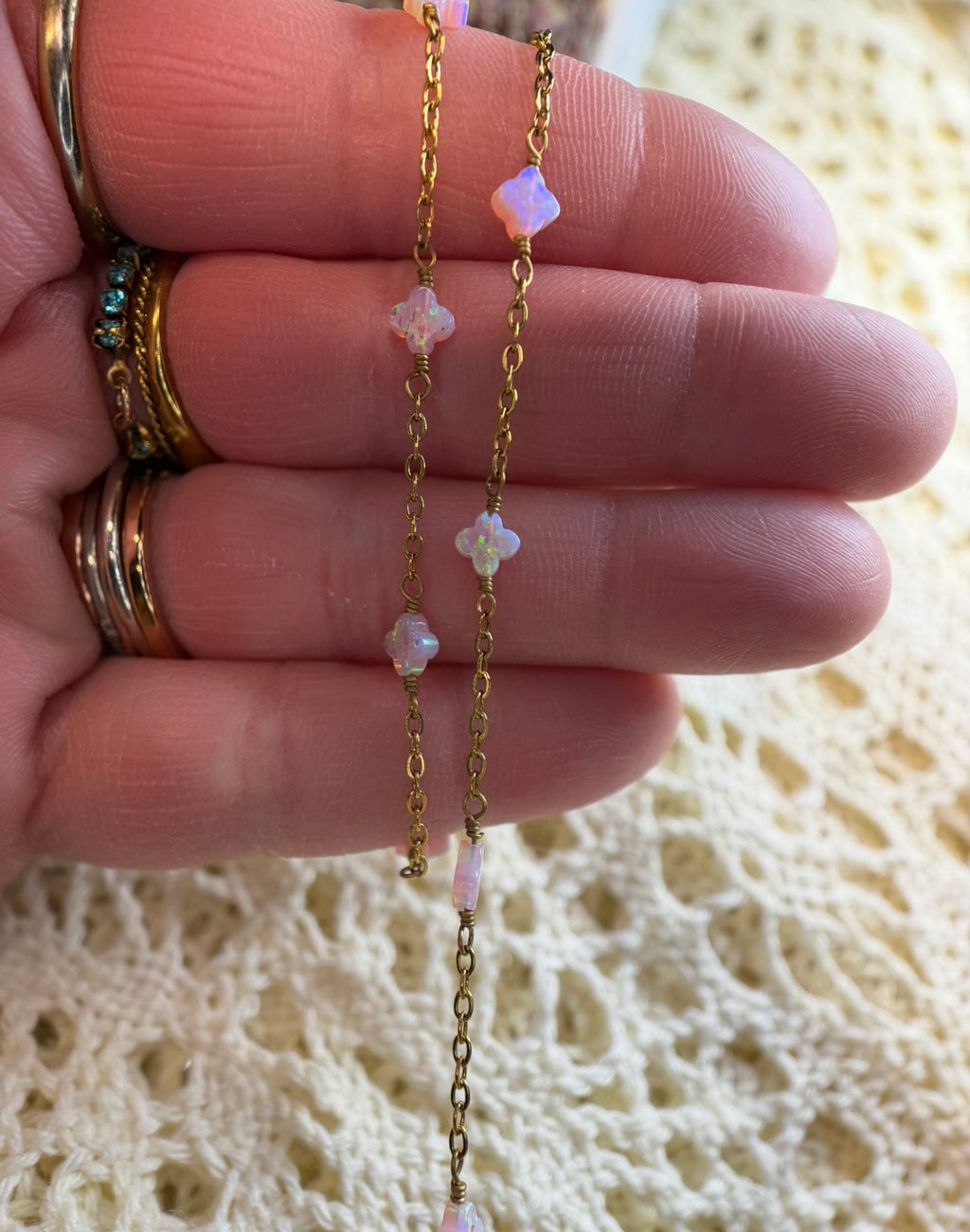 Pink multicolor | fire opal clover