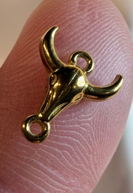 Yeehaw Cow Skull Connector Charm