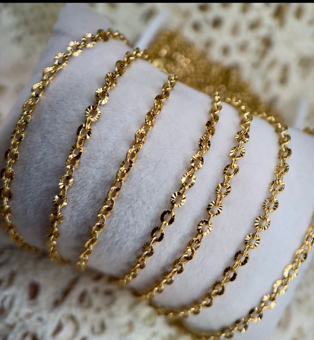 Diamond Dust Cable Chain – 14K PVD Gold