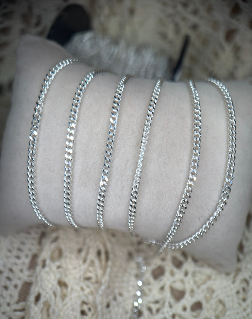 ✨ The Heiress | 2mm Diamond-Cut 925 Sterling Silver Curb Chain