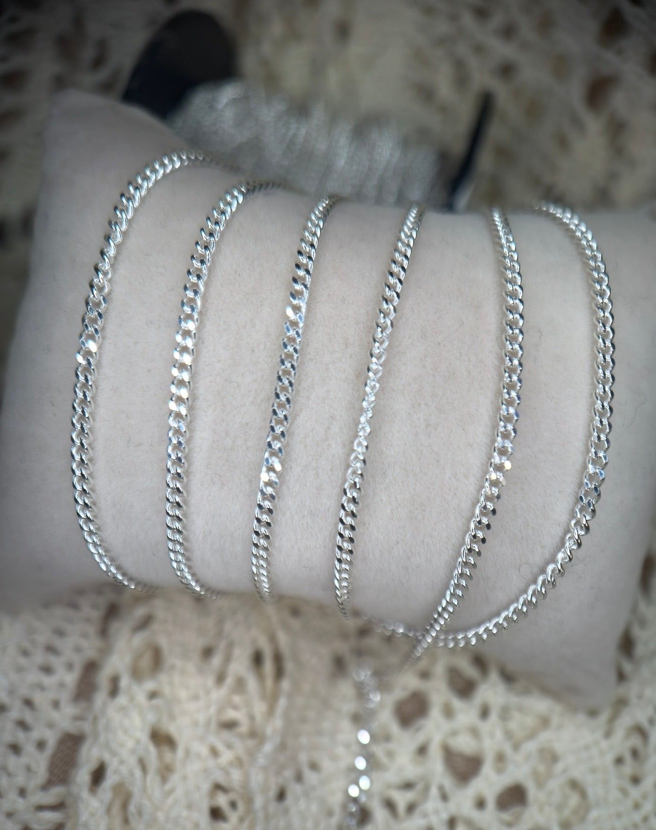 ✨ The Heiress | 2mm Diamond-Cut 925 Sterling Silver Curb Chain
