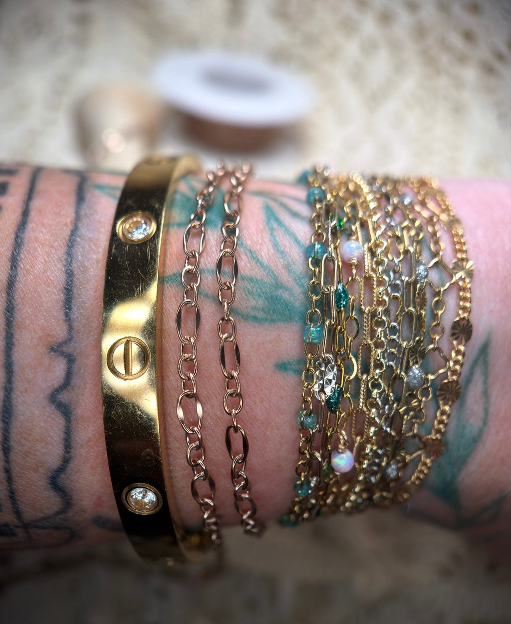 Rosé All Day ✨ |  Pvd Rose Gold Dapped Long & Short Chain