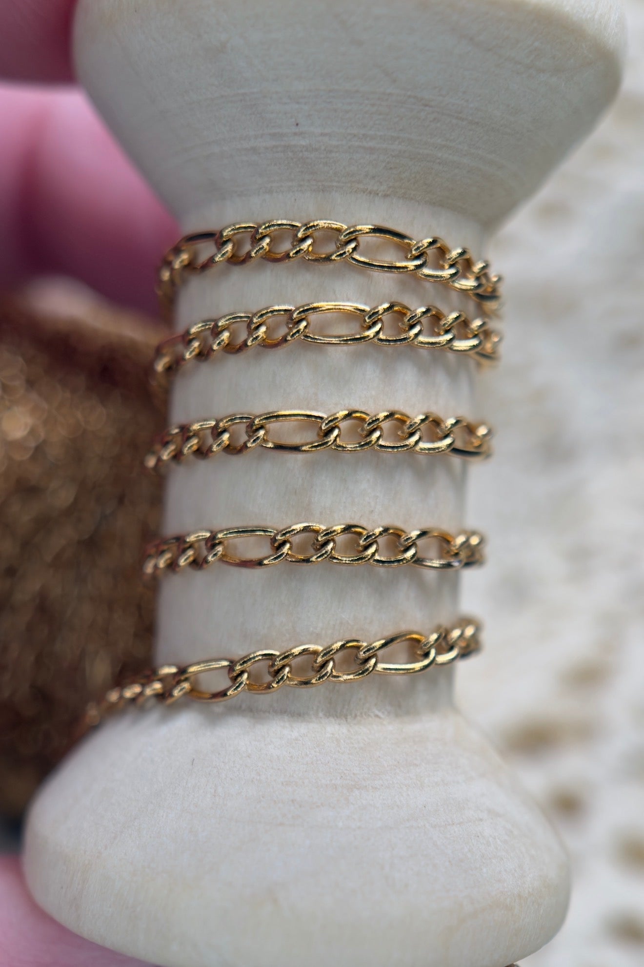 Figaro 14K PVD Gold Chain