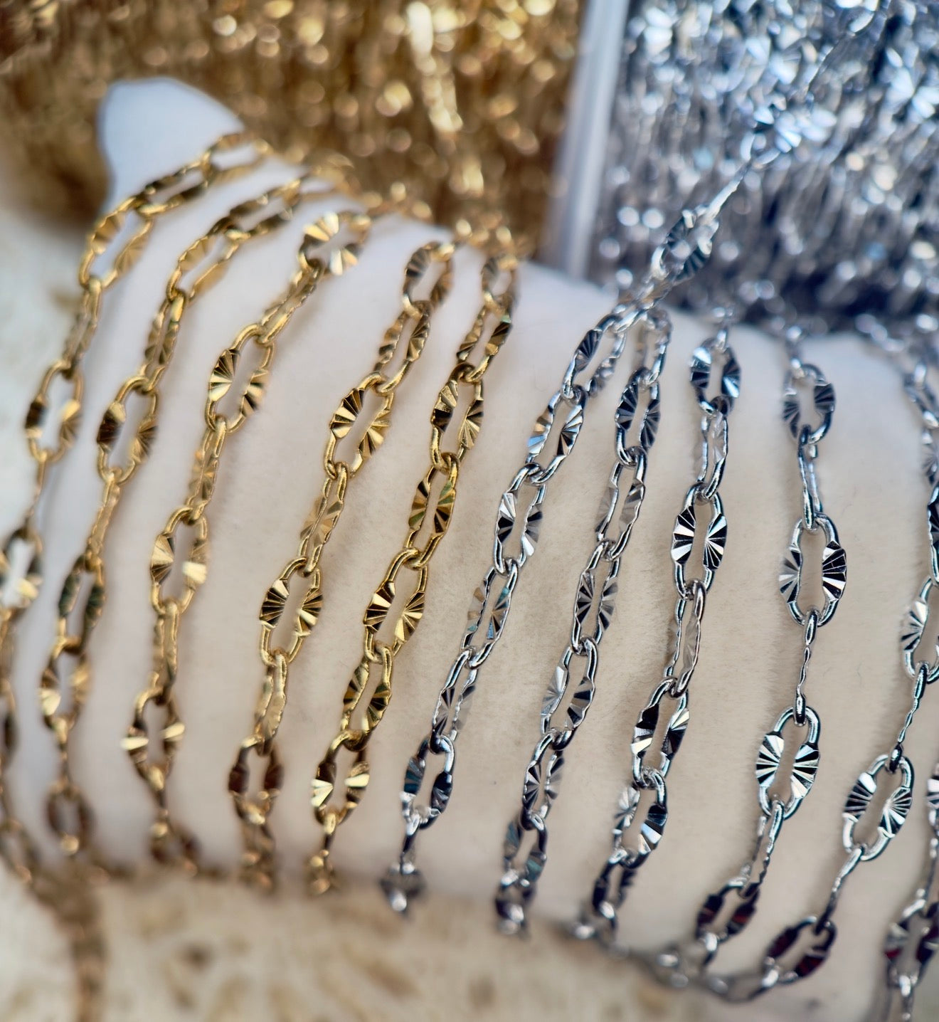 Cattlemen’s Twist | 14K PVD Gold & 316 Surgical Stainless Steel Paper Clip Chain