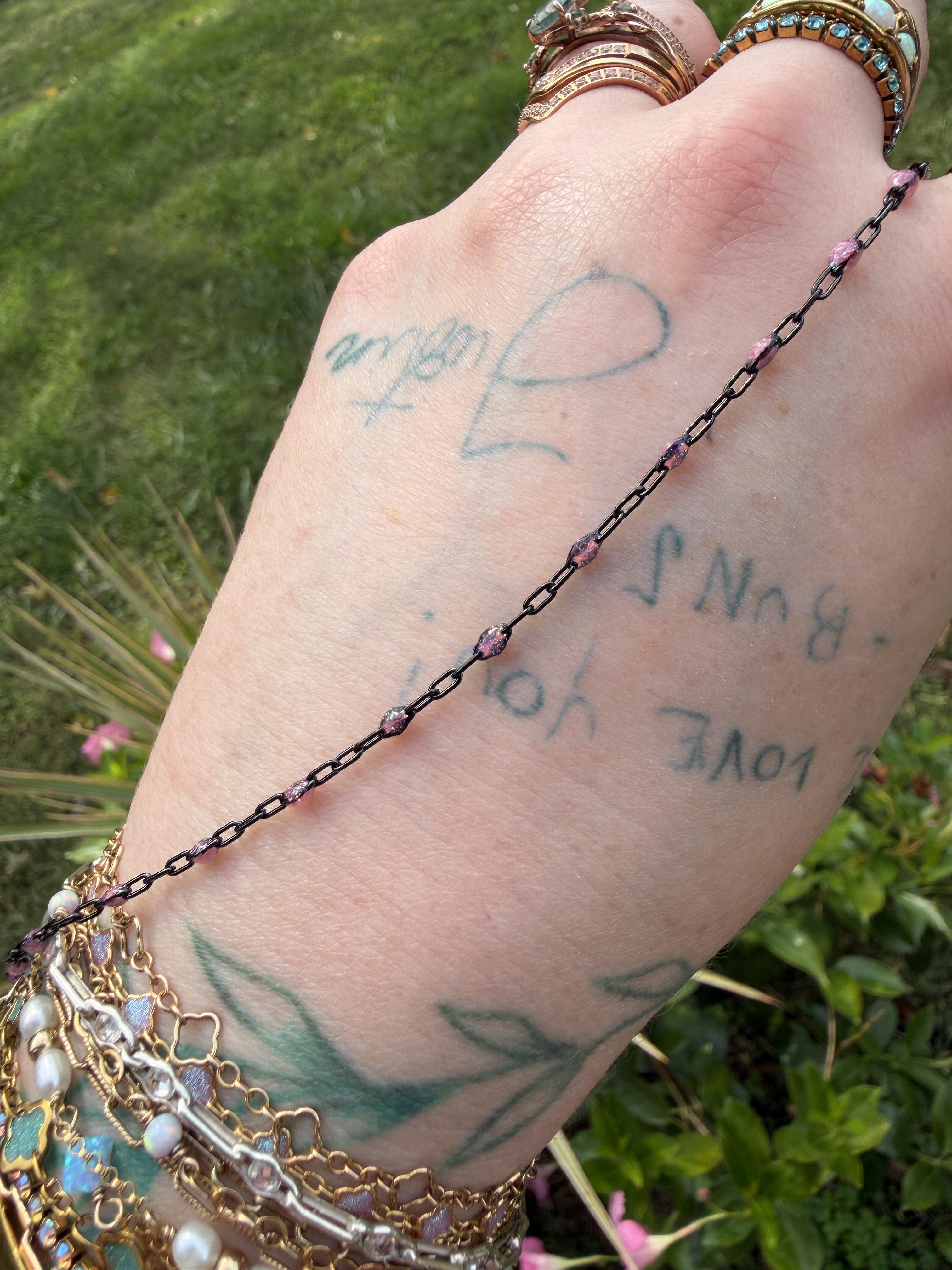 Pink After Dark Iridescent Sunburst Chain
