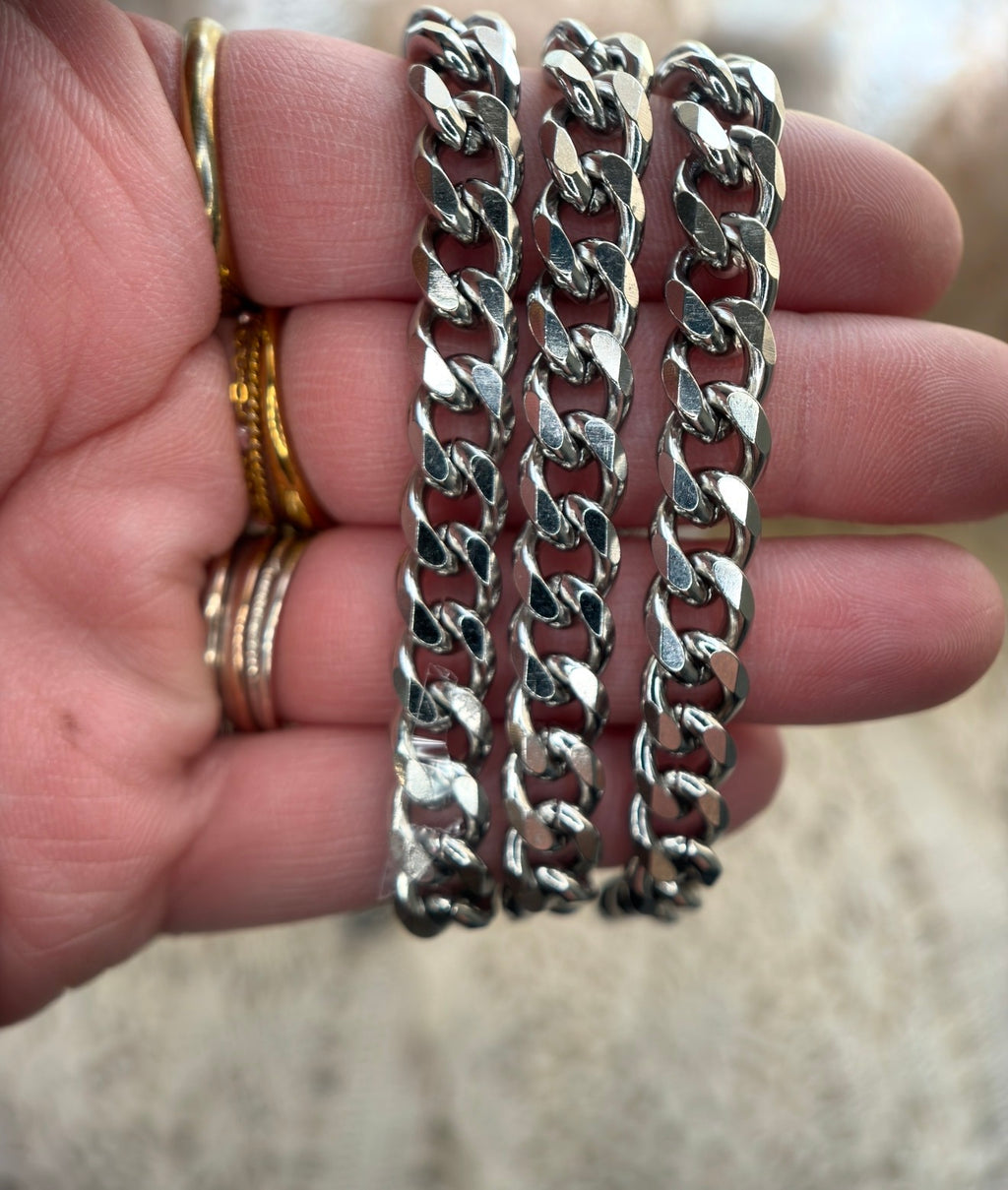 🤠 MERLE — 10MM STAINLESS SILVER CUBAN