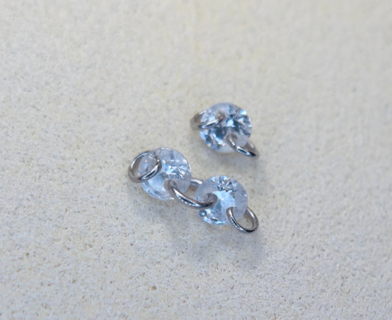Luxe Link|Triple CZ Connector Charm | Pre-Drilled • Permanent Jewelry Ready