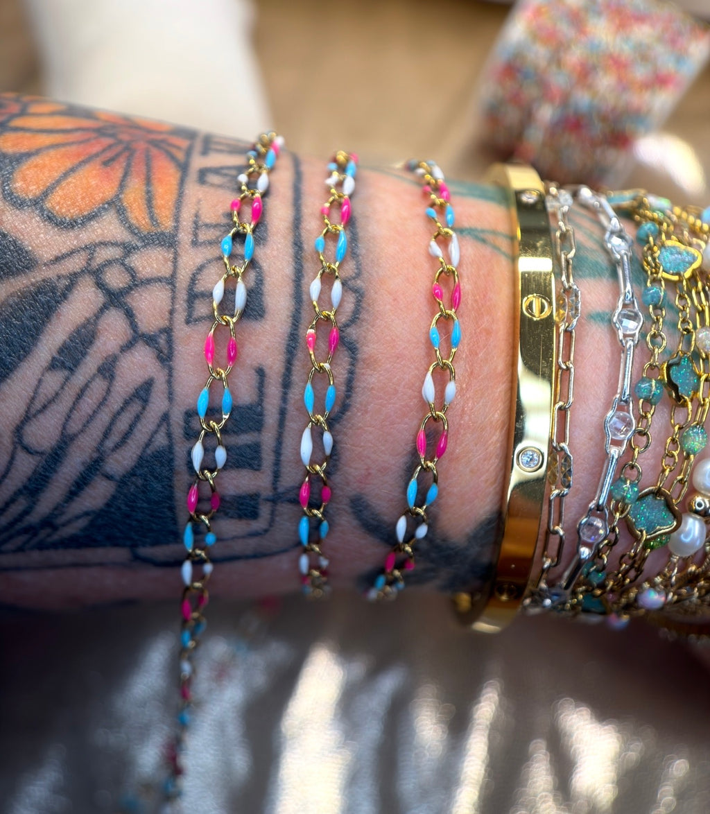 Bomb Pop | Enamel Oval Link Chain
