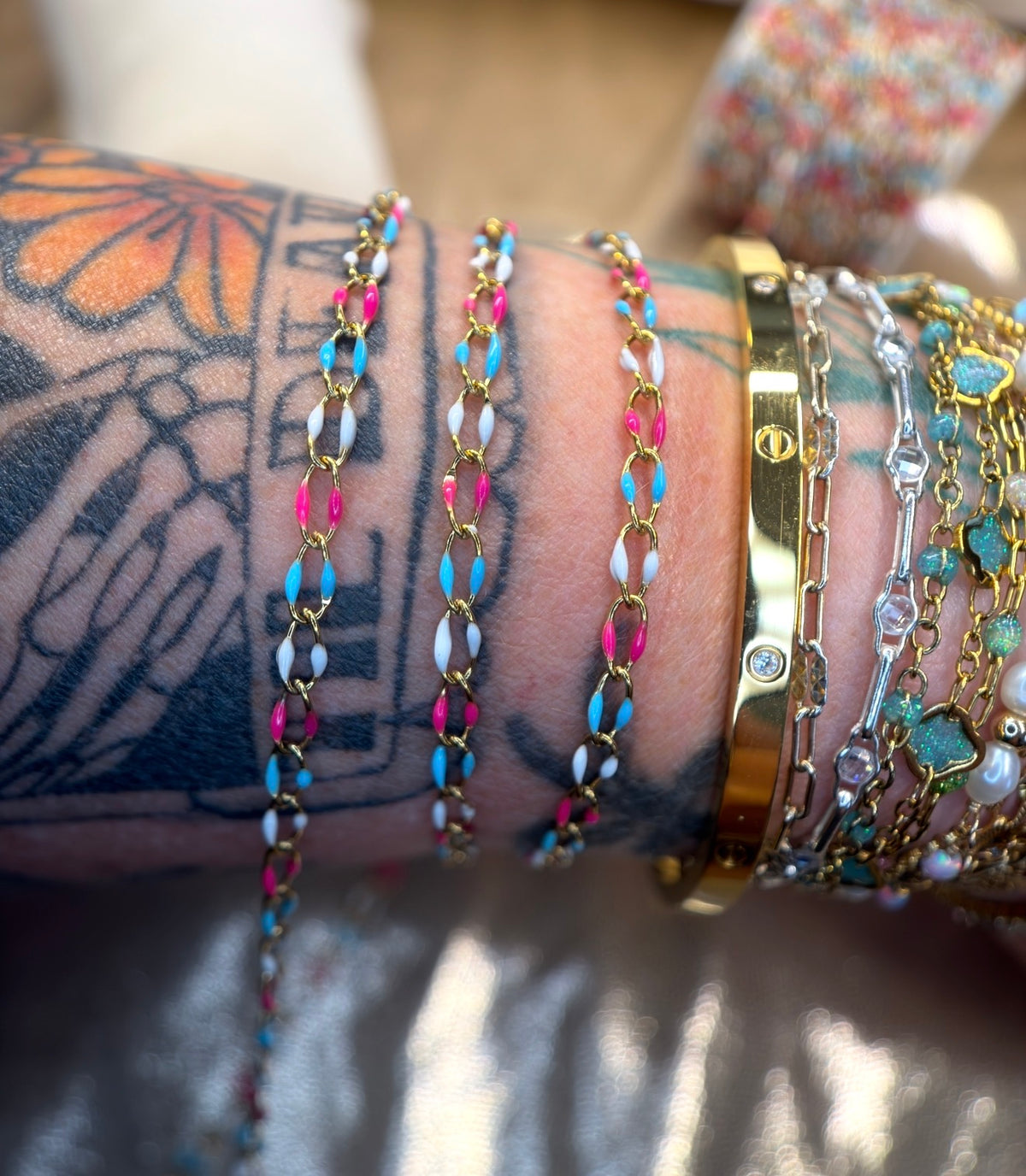 Bomb Pop | Enamel Oval Link Chain