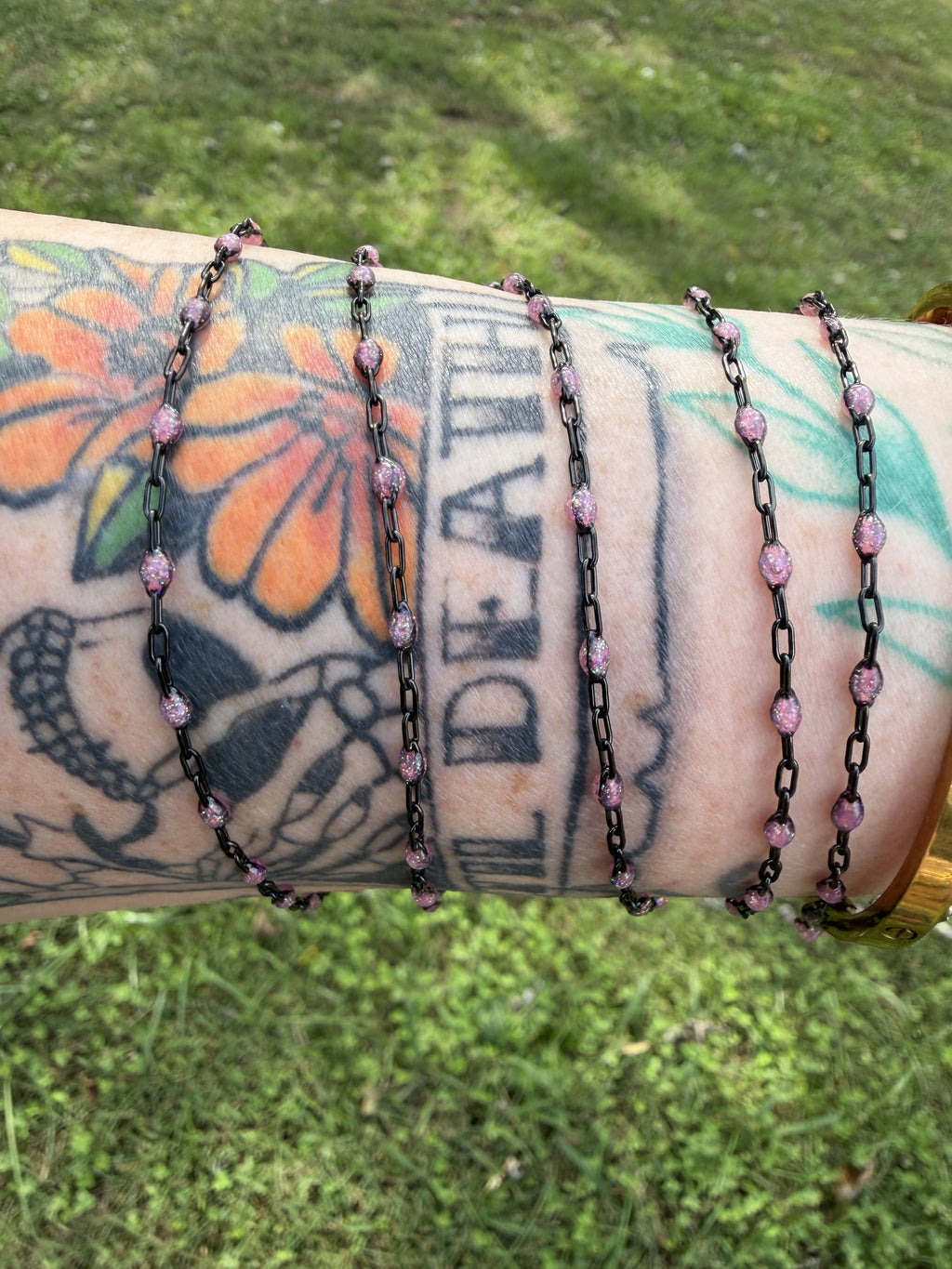 Pink After Dark Iridescent Sunburst Chain