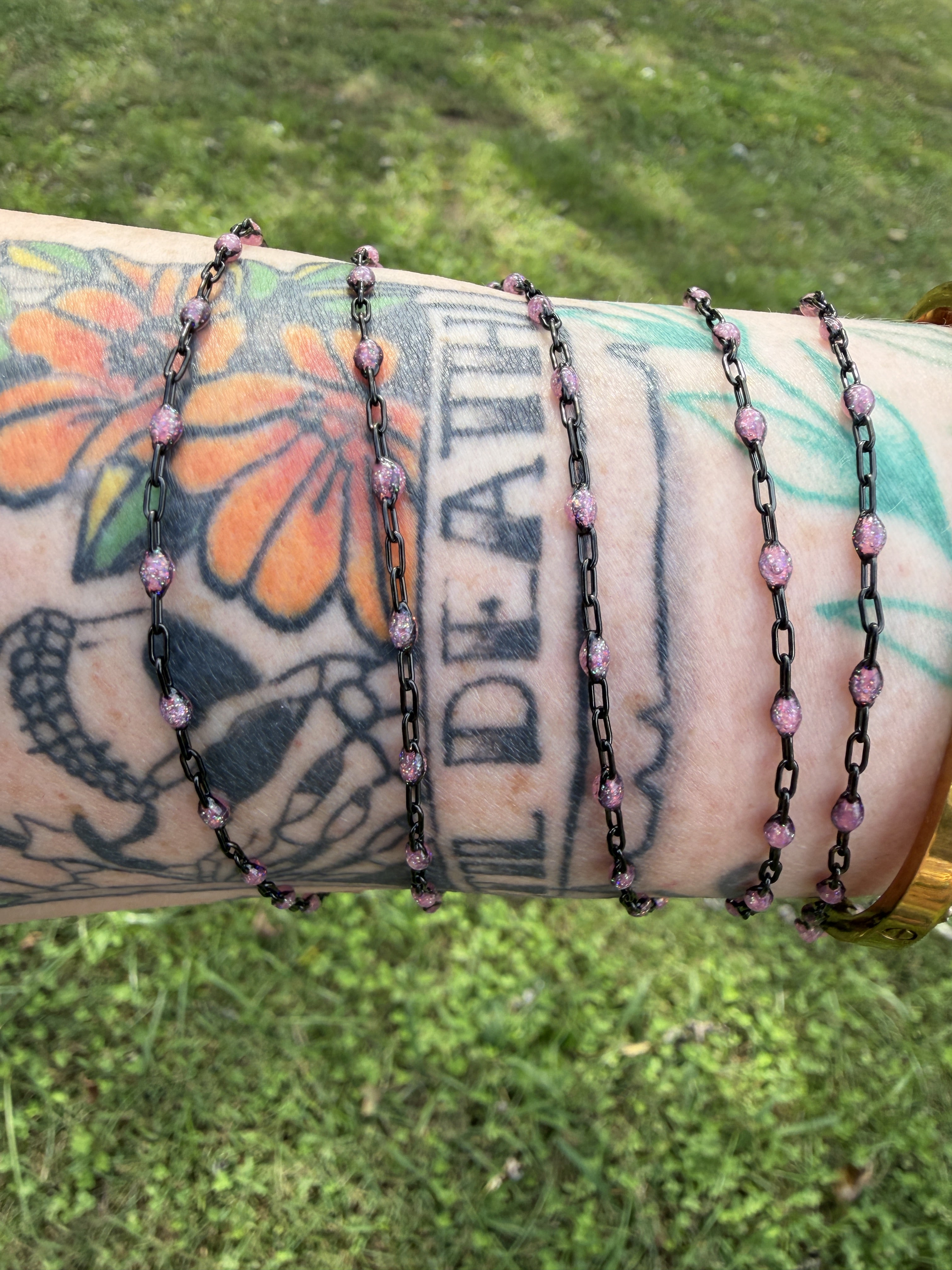 Pink After Dark Iridescent Sunburst Chain