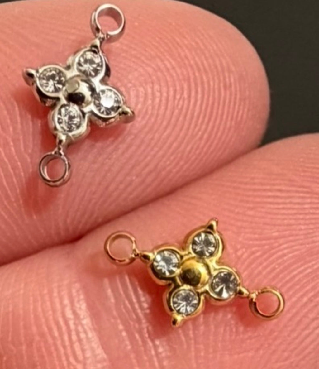 Petals & Sparkle – CZ Flower Connector Charm