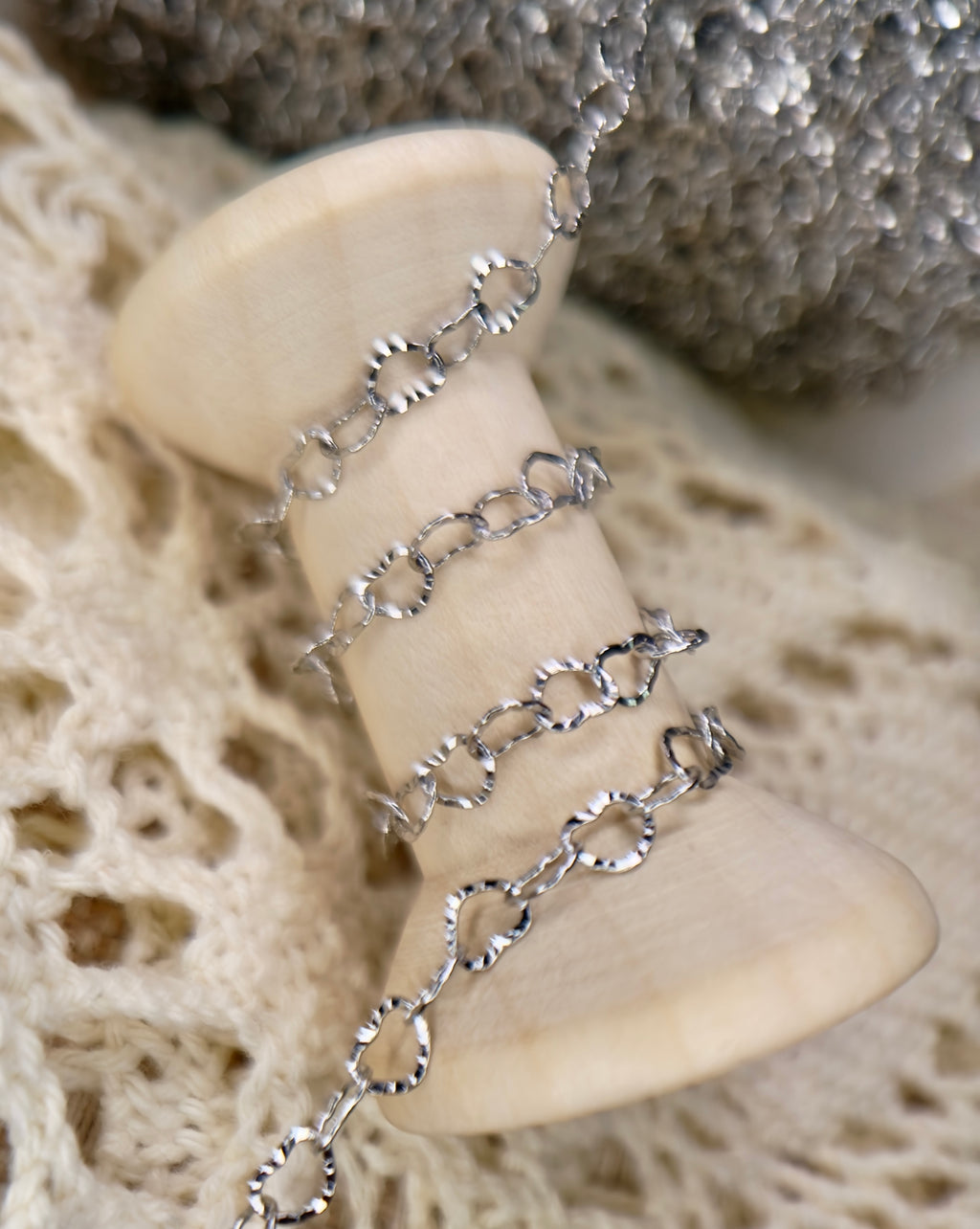 Sunflower Hearts Textured Chain STAINLESS STEEL