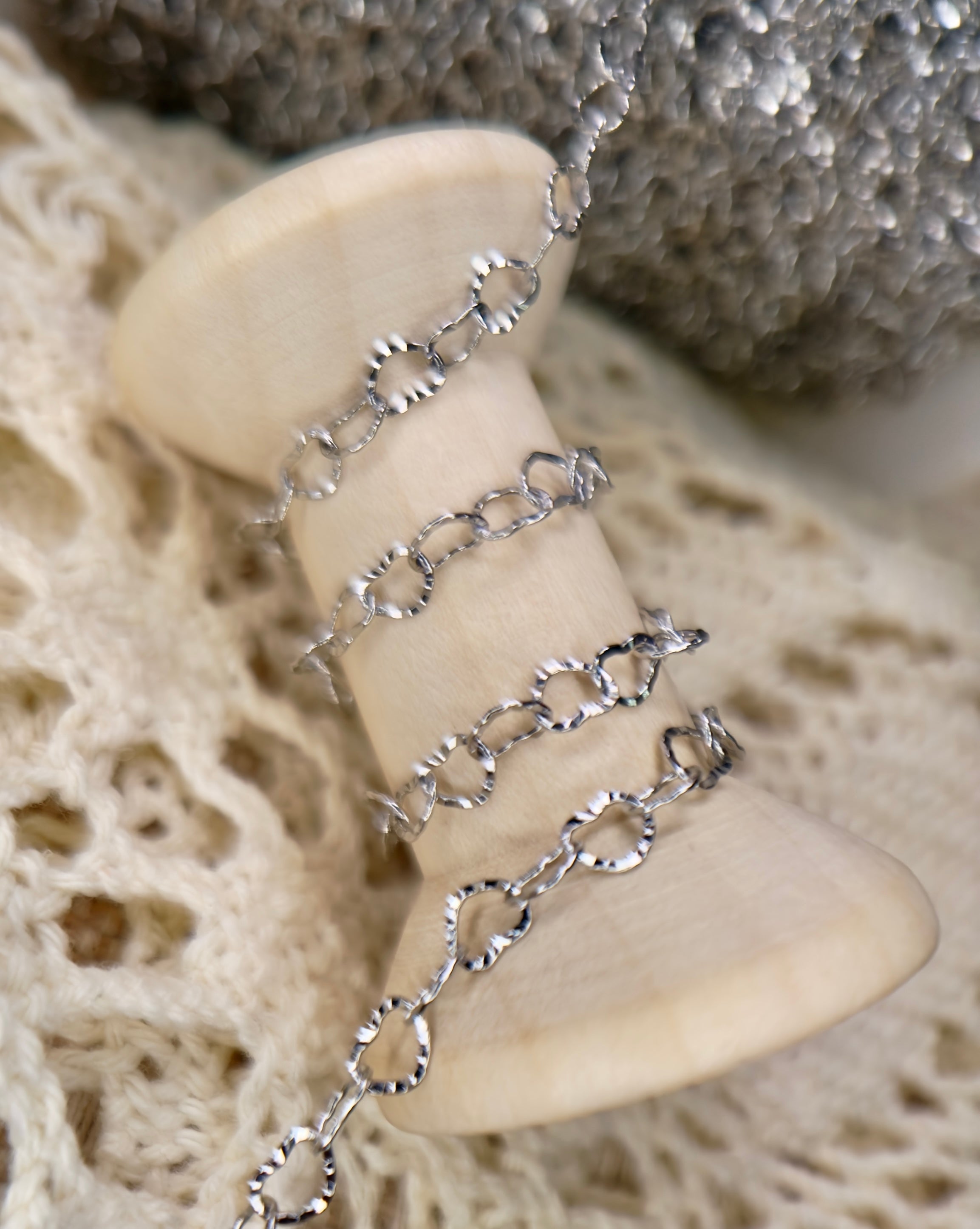 Sunflower Hearts Textured Chain STAINLESS STEEL