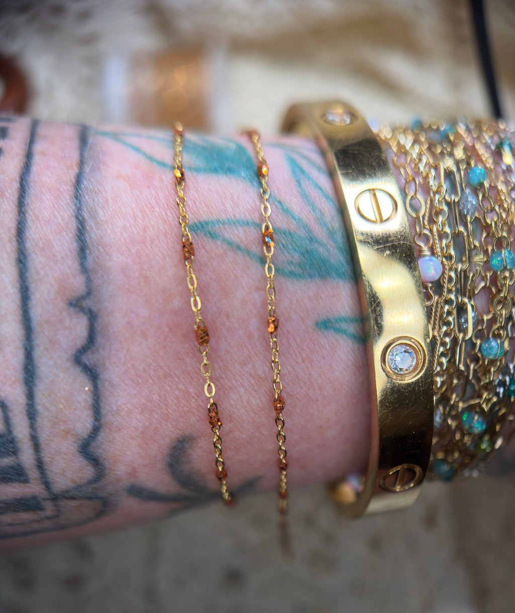 Orange Crush Dainty Sparkle Chain