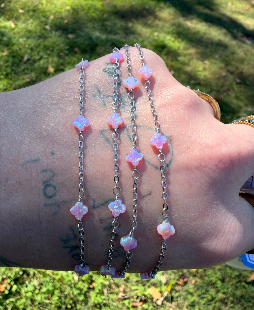 Pink multicolor | fire opal clover