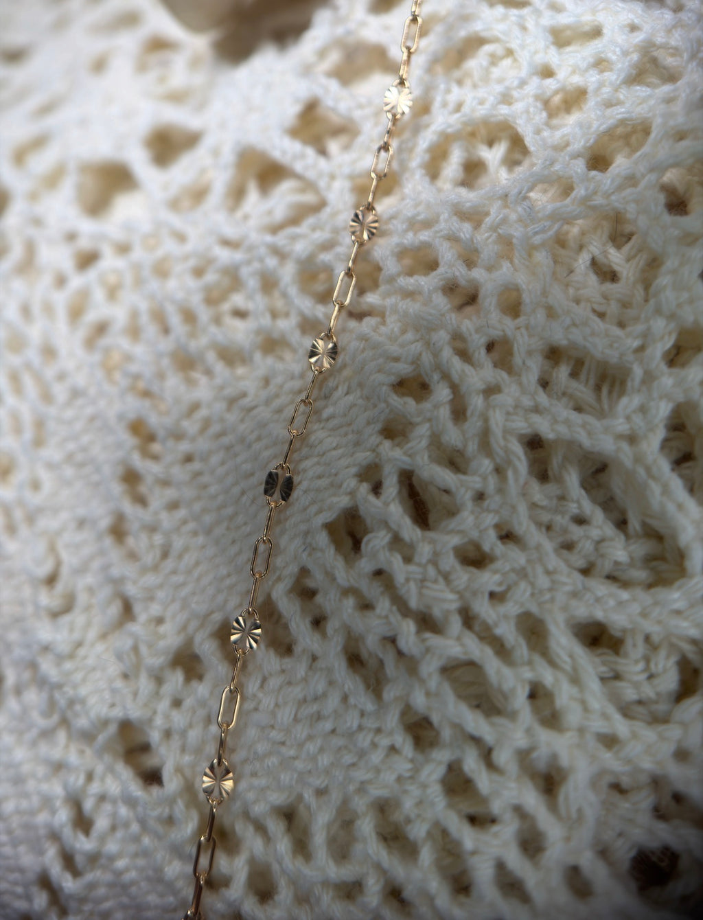 14K Gold Filled Sunburst Paper Clip Chain 1:3