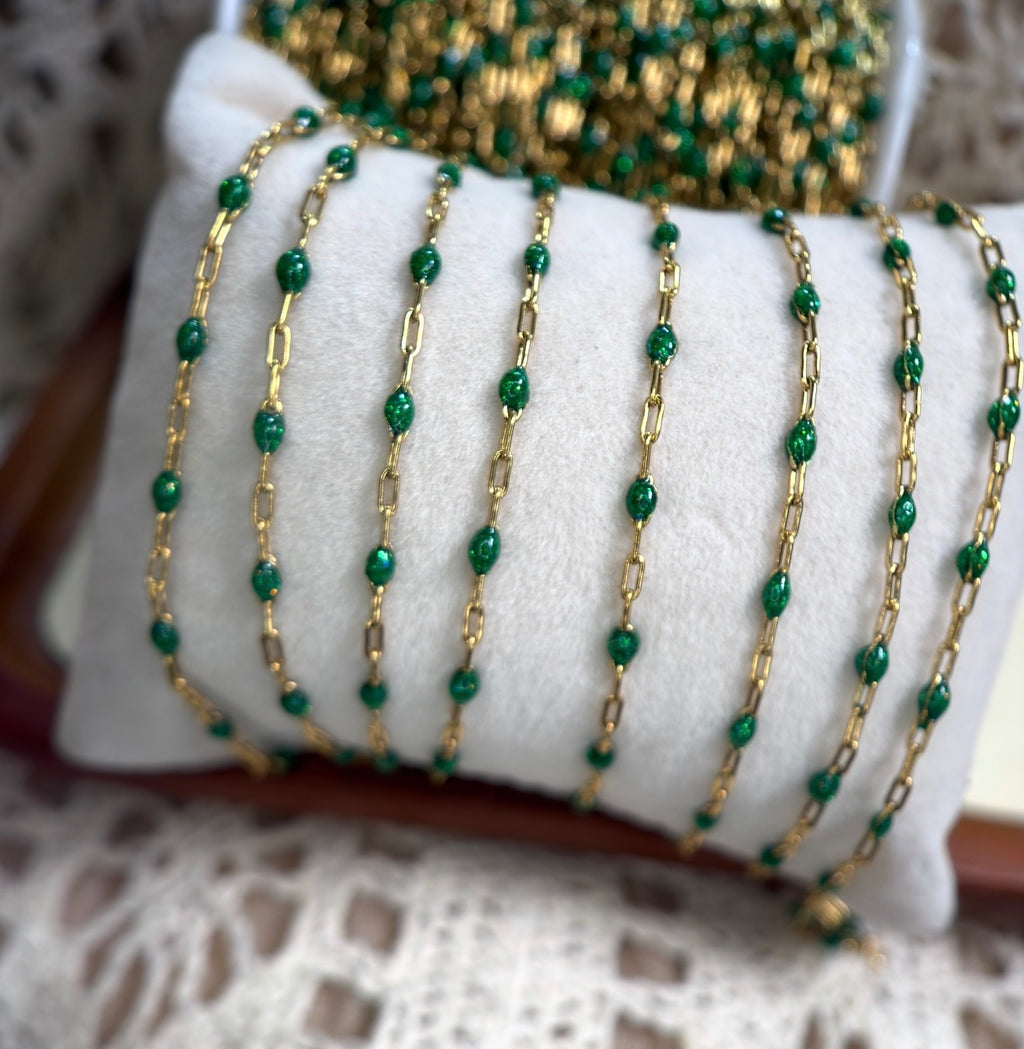 Emerald After Dark Sparkly Sunburst Chain