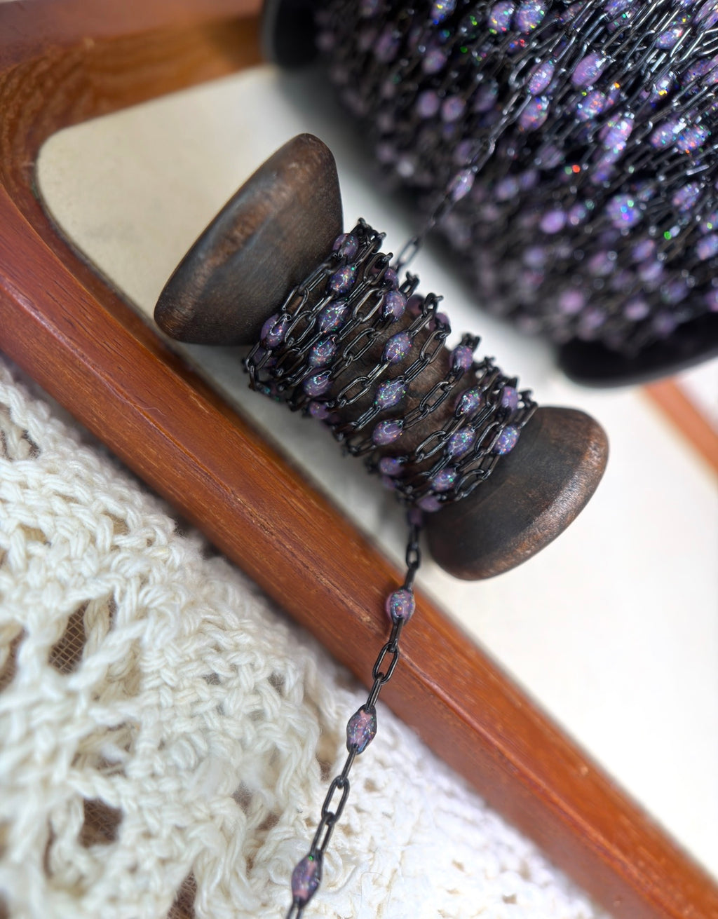 Beyond the Stars: Black Sunburst Galaxy Chain
