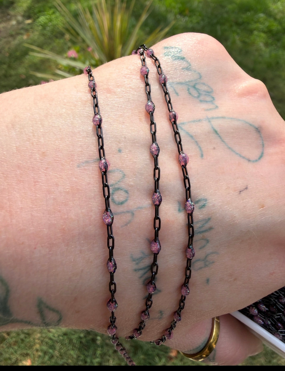 Pink After Dark Iridescent Sunburst Chain