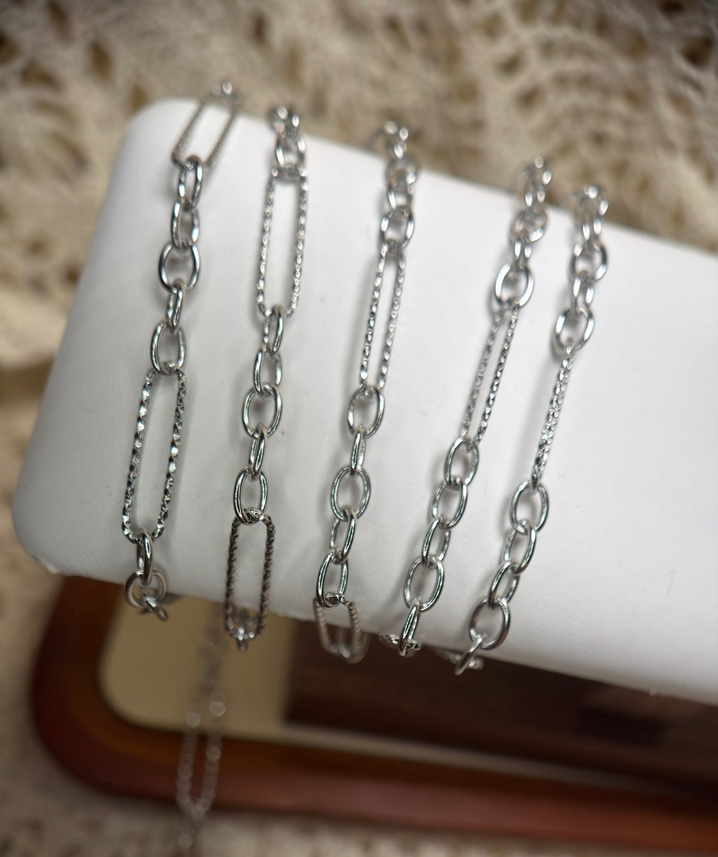 Silver Spurs | Diamond-Cut Figaro Paper Clip Chain | 304 Stainless Steel