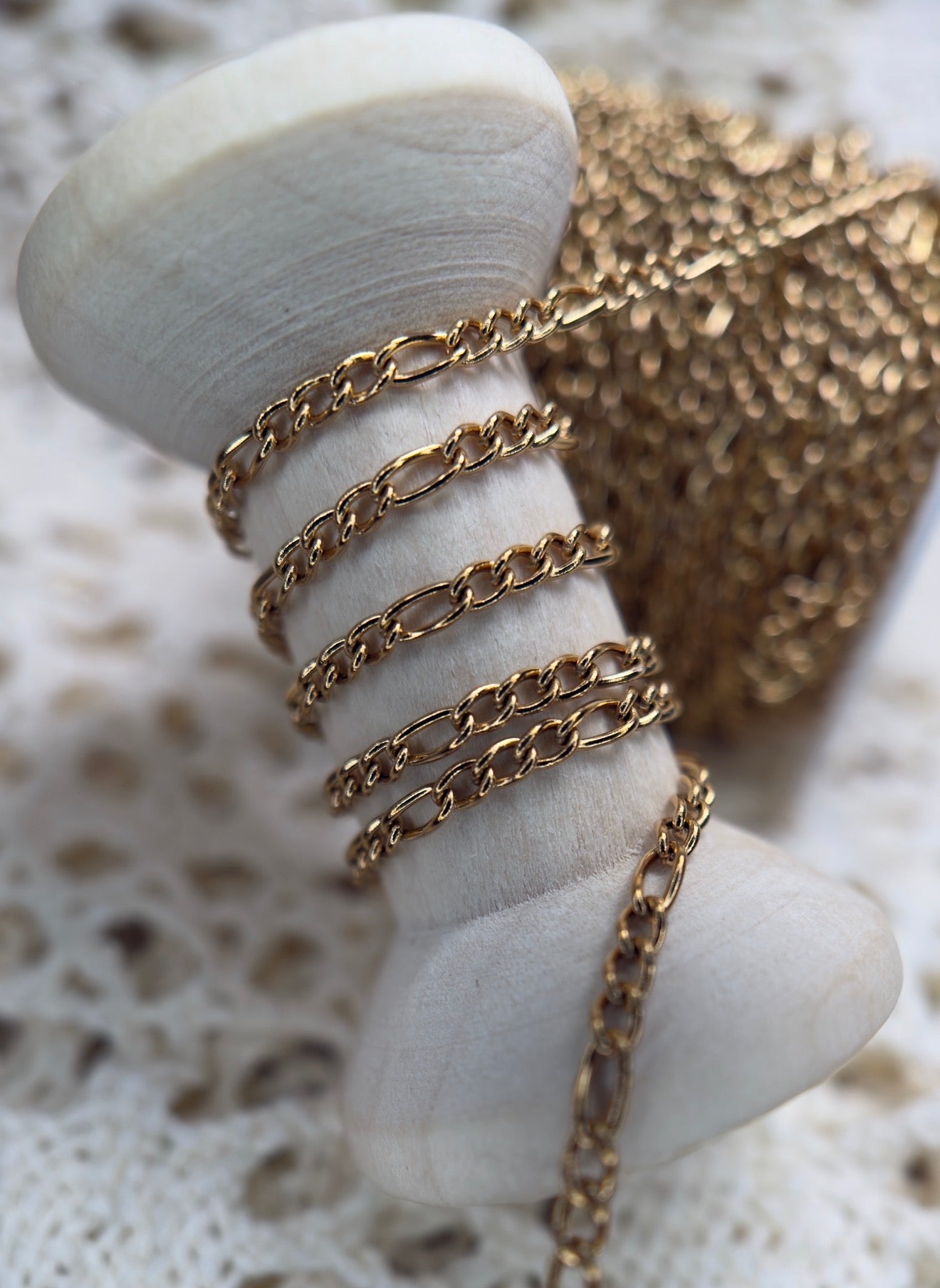 Figaro 14K PVD Gold Chain