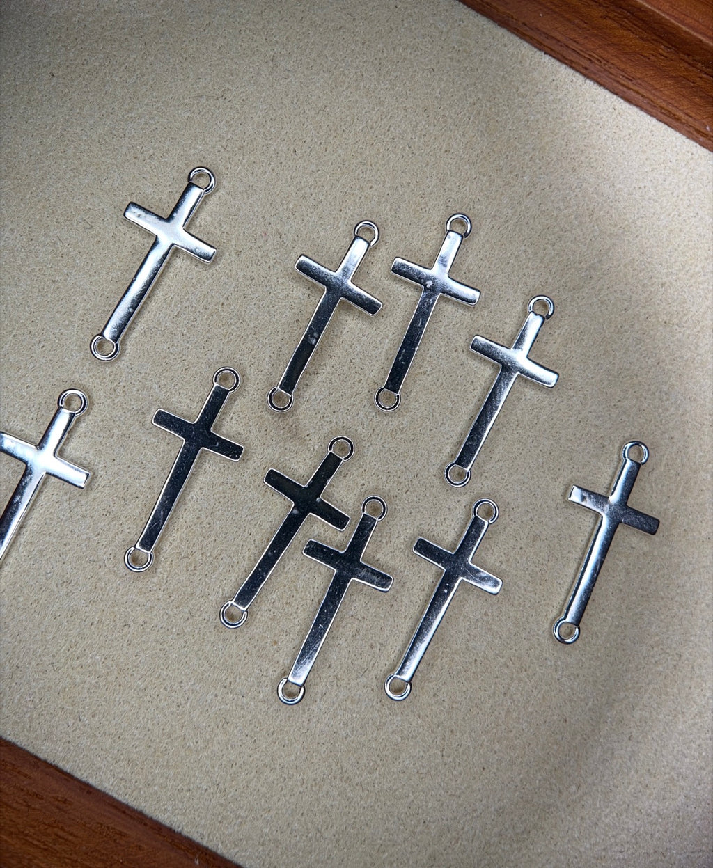 Sterling silver Cross connector charm