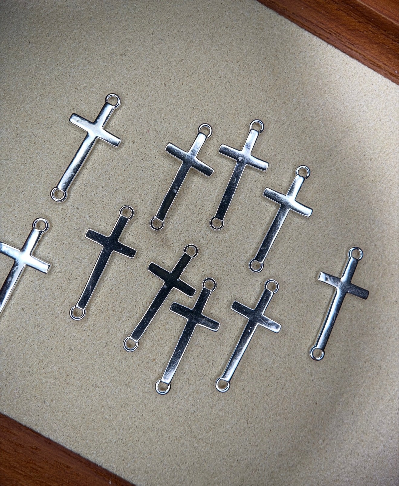 Sterling silver Cross connector charm