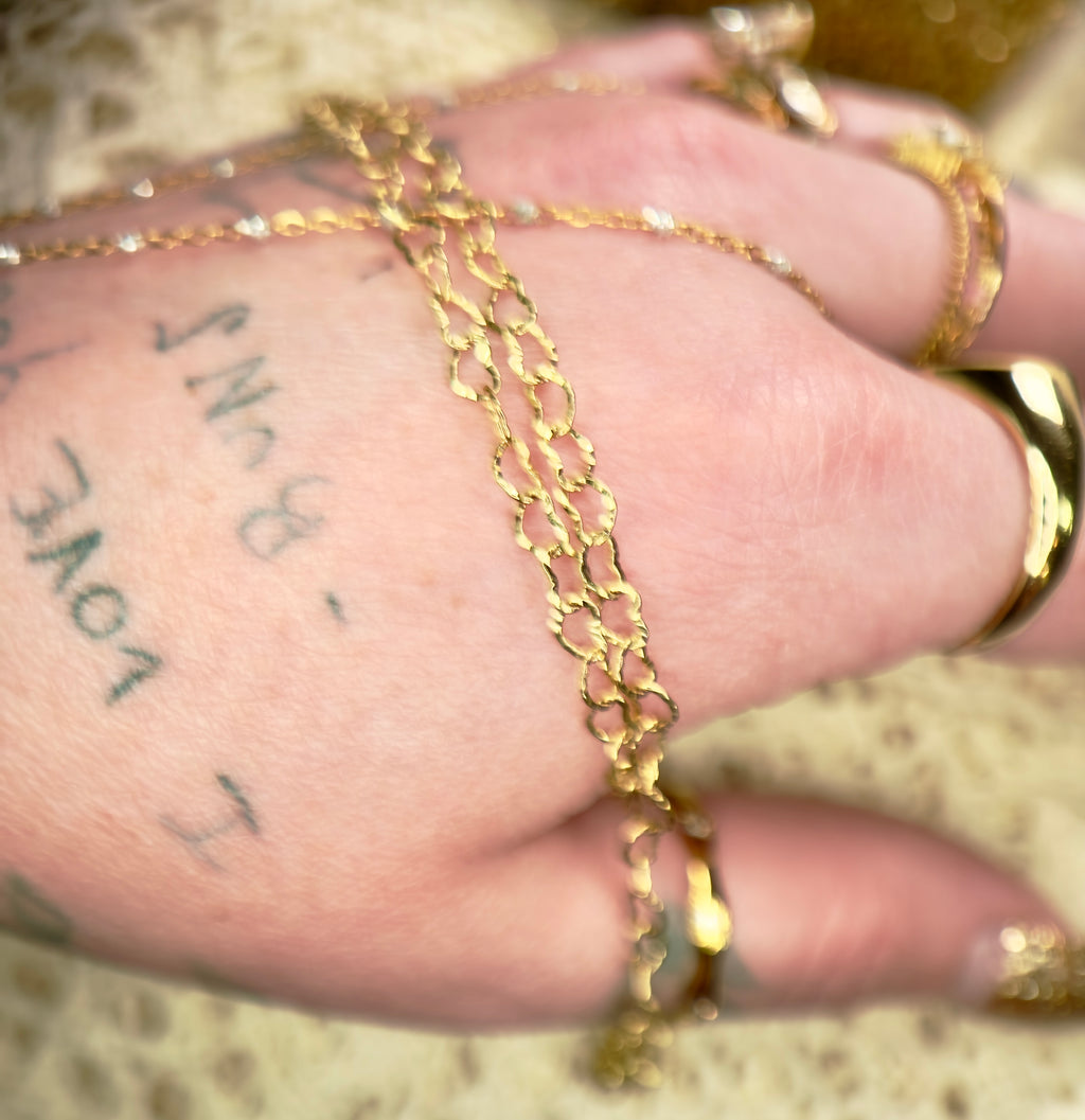 Sunflower Hearts Textured Chain PVD